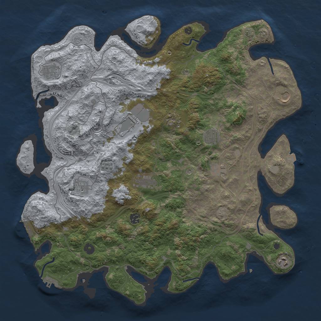 Rust Map: Procedural Map, Size: 4500, Seed: 547592, 19 Monuments
