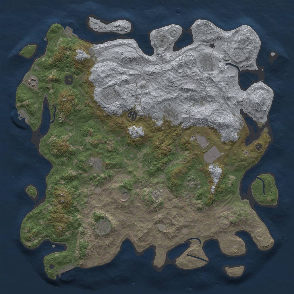 Rust Map: Procedural Map, Size: 4500, Seed: 26761, 19 Monuments