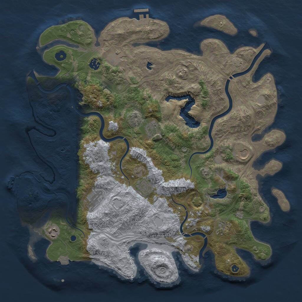 Rust Map: Procedural Map, Size: 4250, Seed: 703932649, 15 Monuments