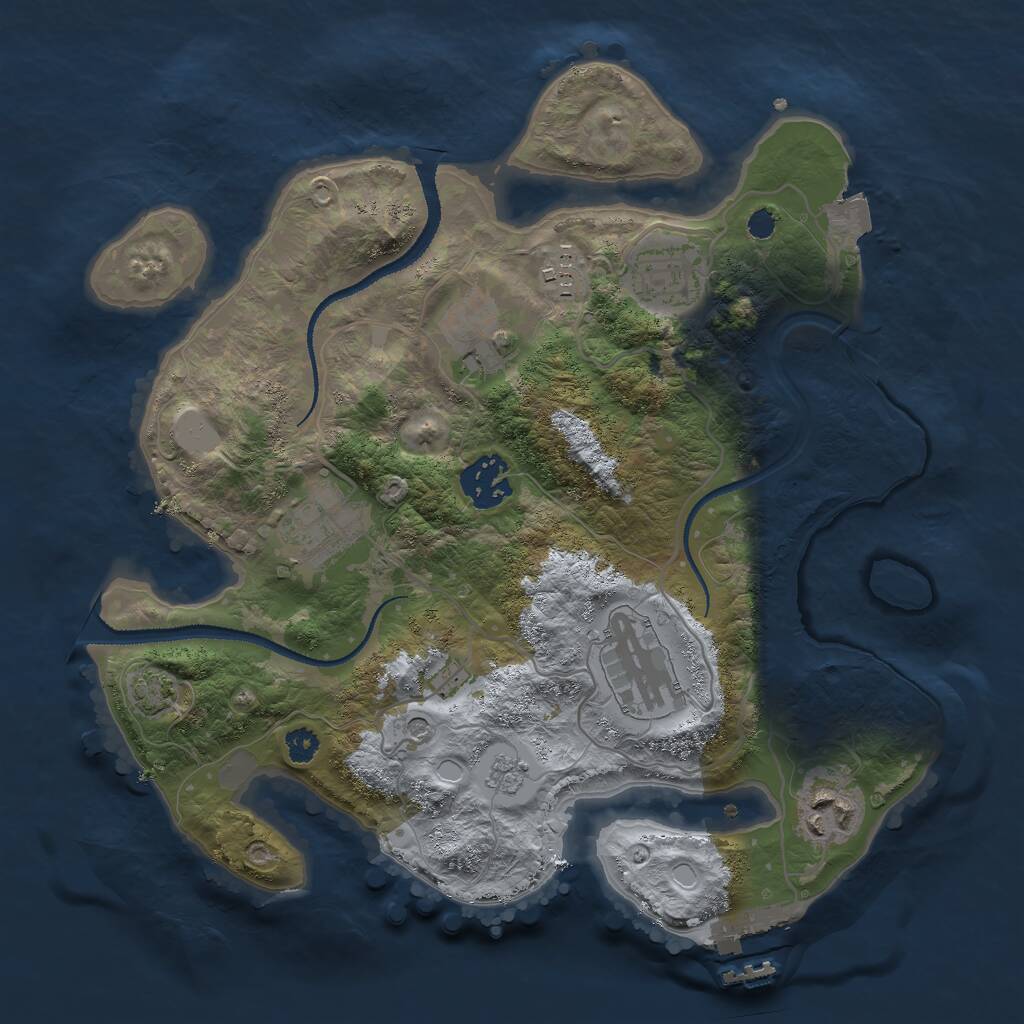 Rust Map: Procedural Map, Size: 3000, Seed: 19896, 12 Monuments
