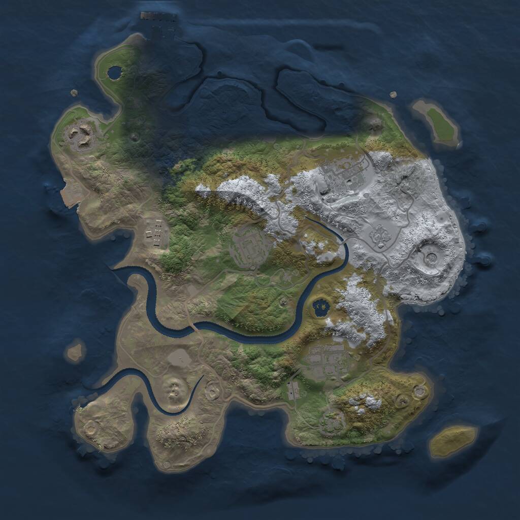 Rust Map: Procedural Map, Size: 3000, Seed: 10638, 10 Monuments