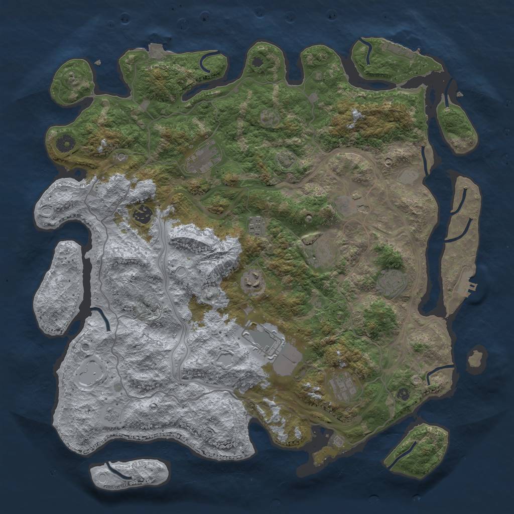 Rust Map: Procedural Map, Size: 4250, Seed: 90709826, 17 Monuments