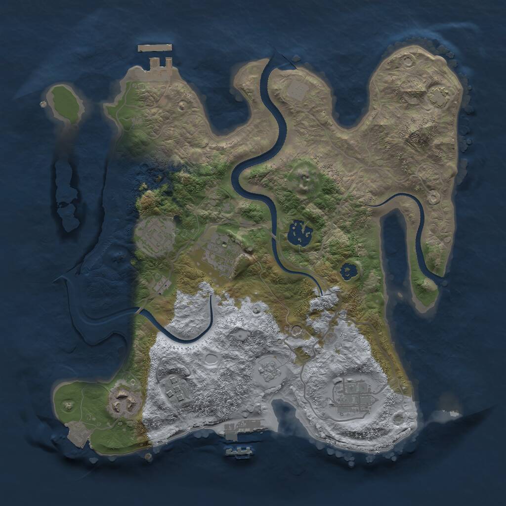 Rust Map: Procedural Map, Size: 3000, Seed: 17515, 12 Monuments