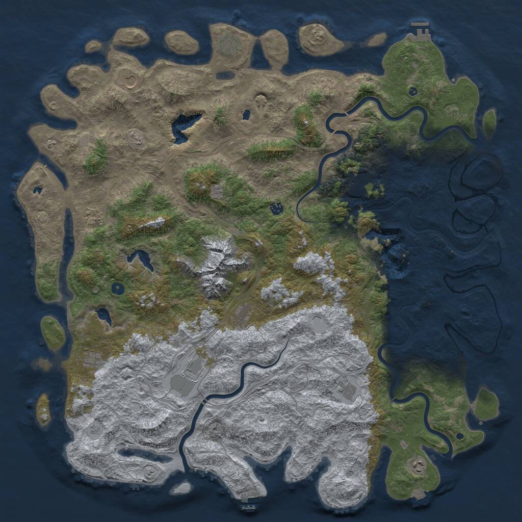 Rust Map: Procedural Map, Size: 6000, Seed: 13153539, 17 Monuments