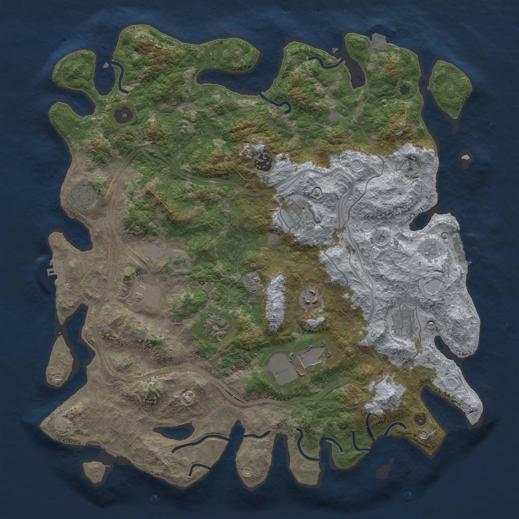 Rust Map: Procedural Map, Size: 4400, Seed: 66118133, 17 Monuments