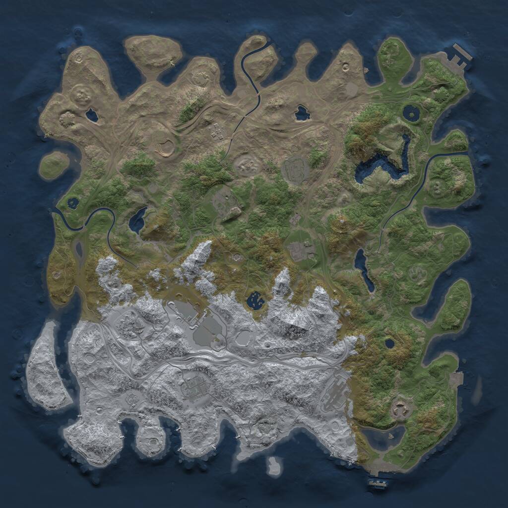 Rust Map: Procedural Map, Size: 4500, Seed: 1411222040, 17 Monuments