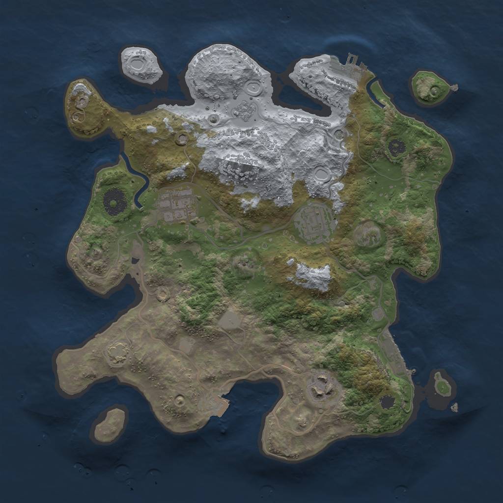 Rust Map: Procedural Map, Size: 3000, Seed: 21436876, 11 Monuments