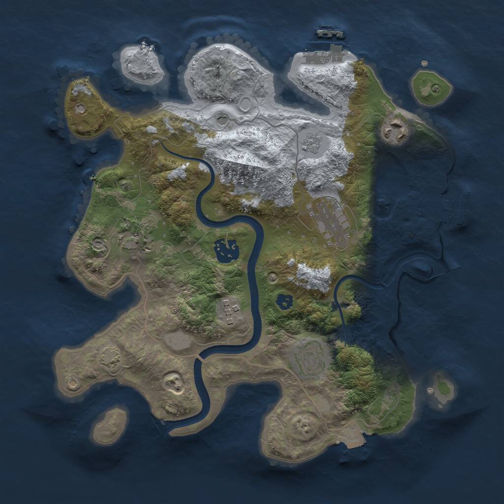 Rust Map: Procedural Map, Size: 3000, Seed: 21436876, 12 Monuments