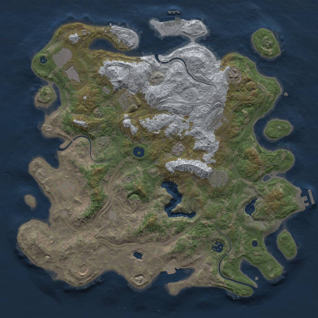 Rust Map: Procedural Map, Size: 4250, Seed: 967048317, 15 Monuments