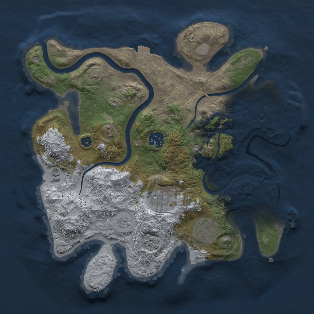Rust Map: Procedural Map, Size: 3000, Seed: 23731556, 10 Monuments