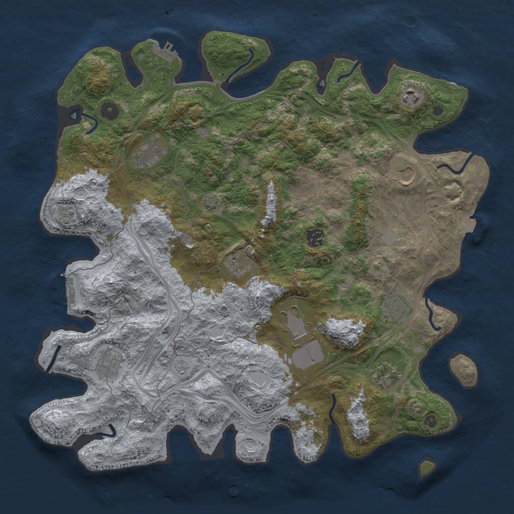 Rust Map: Procedural Map, Size: 4250, Seed: 1366613, 18 Monuments
