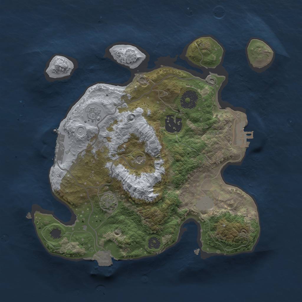 Rust Map: Procedural Map, Size: 2500, Seed: 1203, 9 Monuments