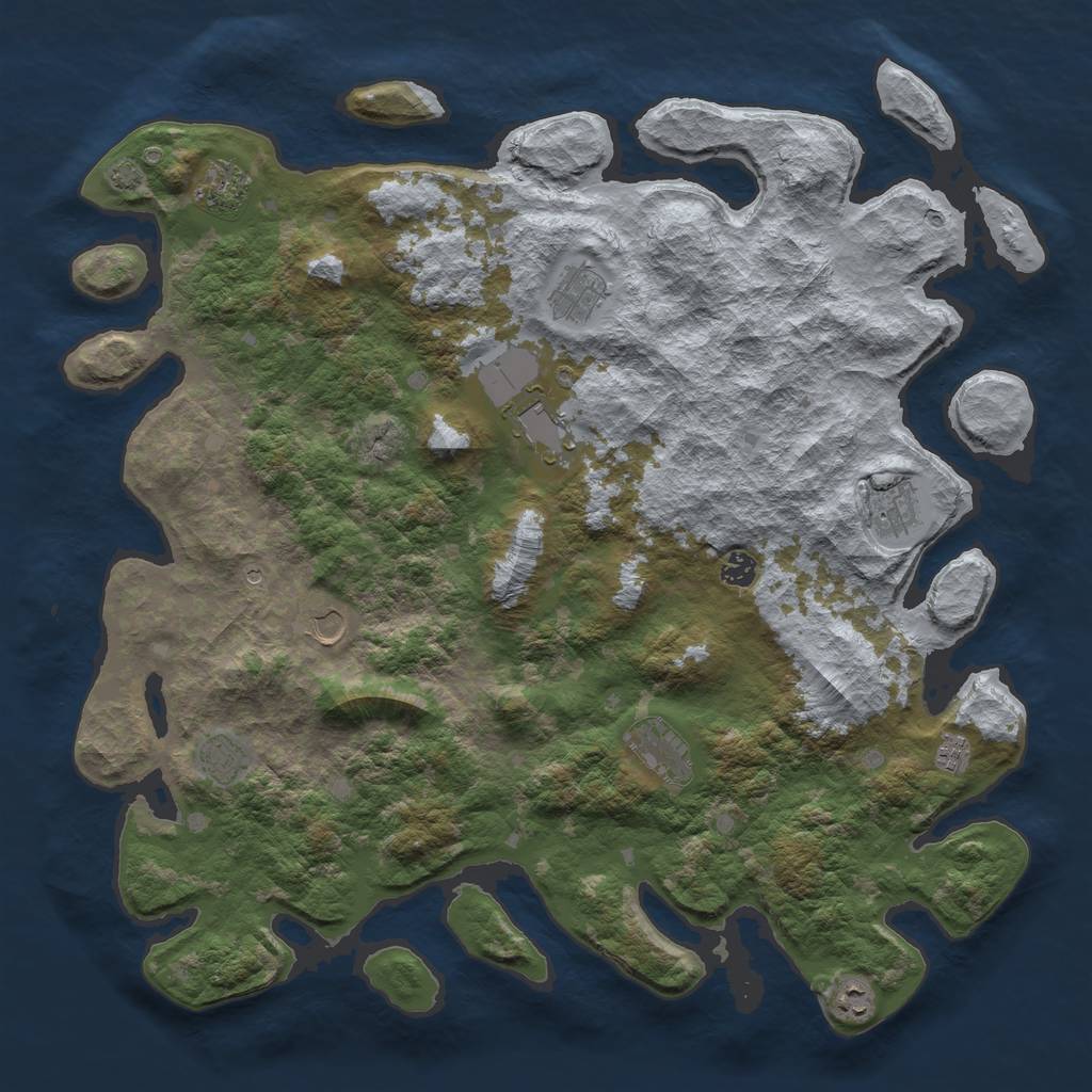 Rust Map: Barren, Size: 4700, Seed: 5000, 14 Monuments