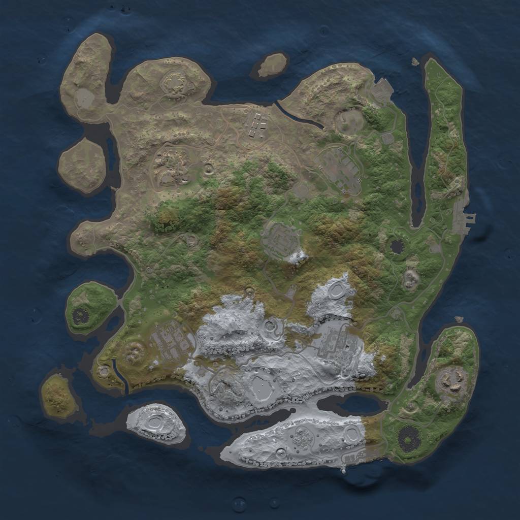 Rust Map: Procedural Map, Size: 3200, Seed: 487345726, 15 Monuments