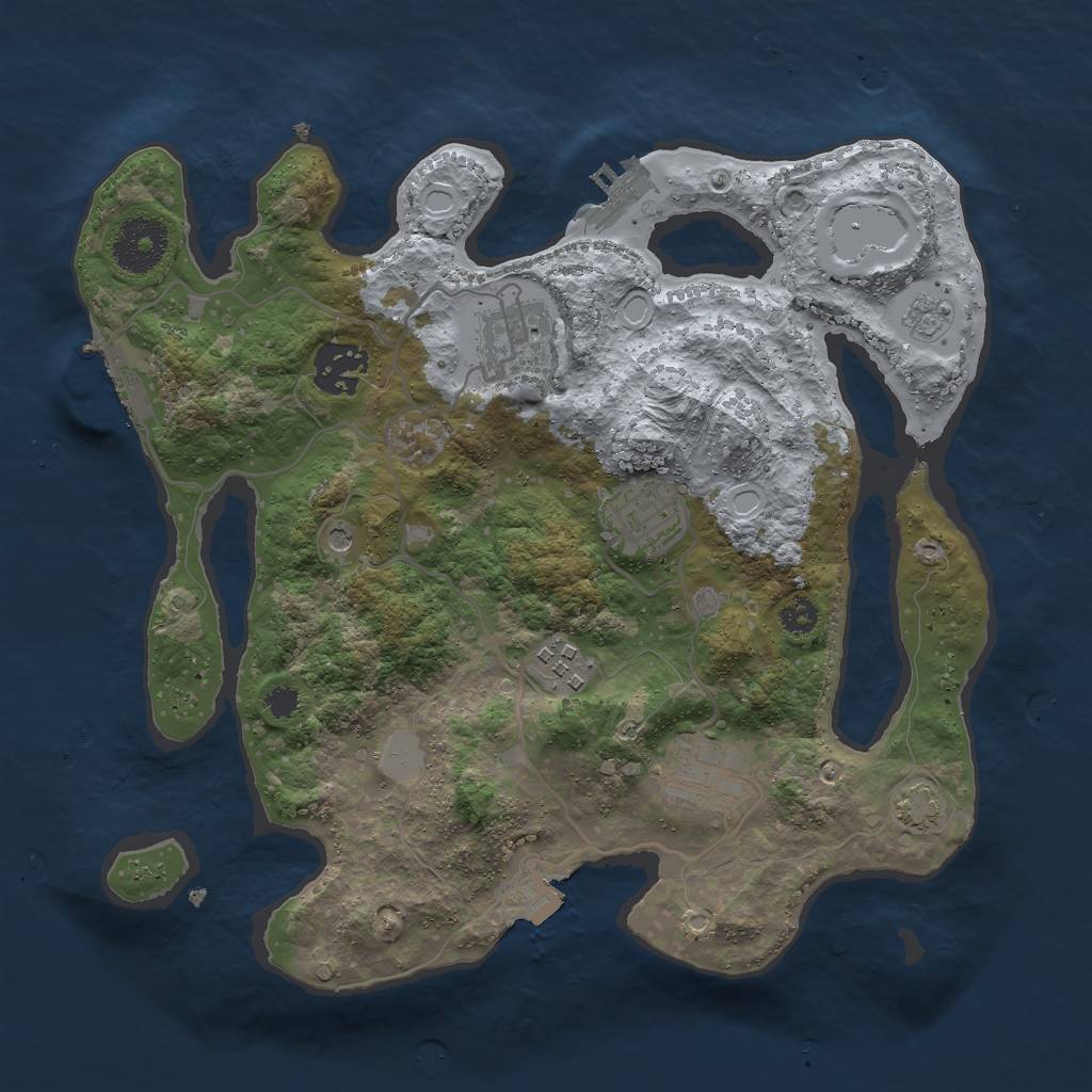Rust Map: Procedural Map, Size: 3000, Seed: 272940754, 13 Monuments