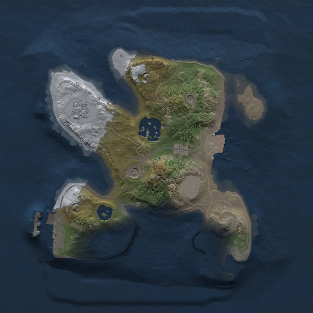 Rust Map: Procedural Map, Size: 2000, Seed: 1884136292, 6 Monuments