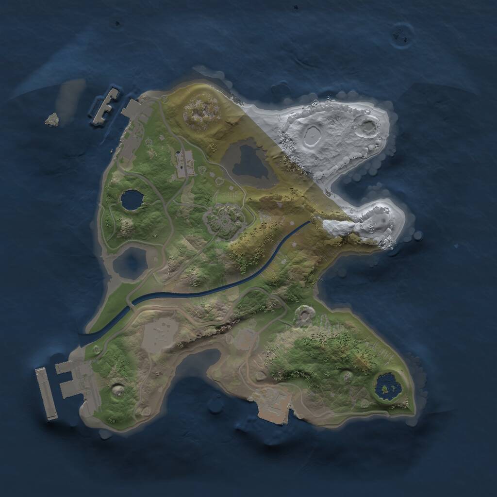 Rust Map: Procedural Map, Size: 1900, Seed: 1300, 4 Monuments