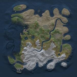 Thumbnail Rust Map: Procedural Map, Size: 3500, Seed: 1131272557, 12 Monuments