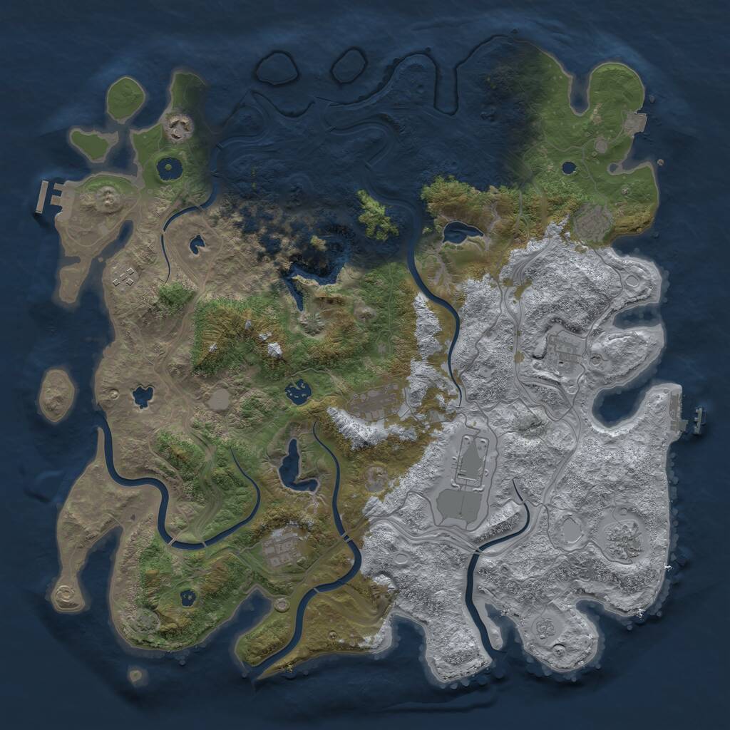Rust Map: Procedural Map, Size: 4500, Seed: 6738053, 15 Monuments