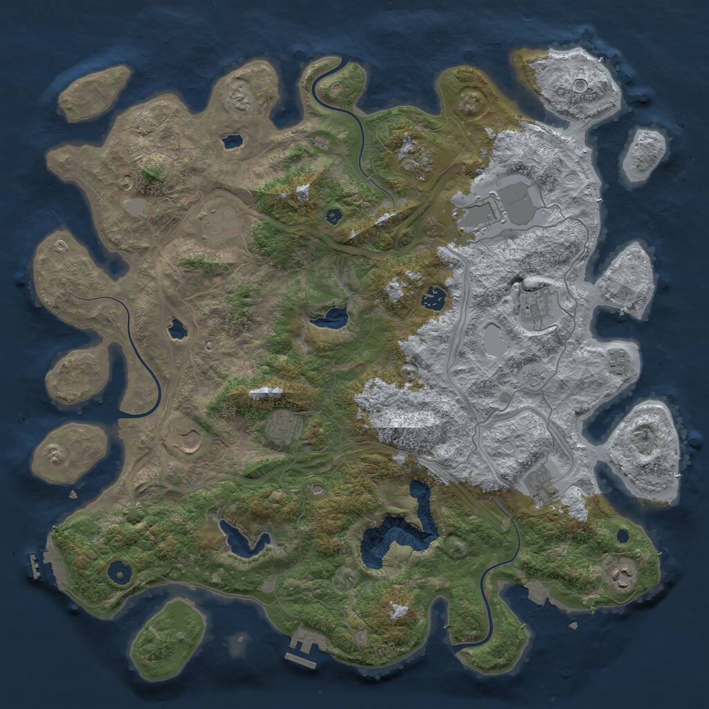Rust Map: Procedural Map, Size: 4500, Seed: 348367203, 16 Monuments