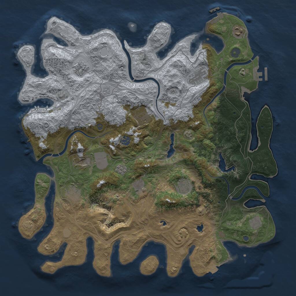 Rust Map: Procedural Map, Size: 4500, Seed: 786756094, 18 Monuments
