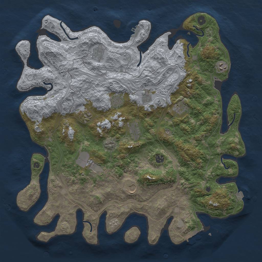 Rust Map: Procedural Map, Size: 4500, Seed: 786756094, 19 Monuments