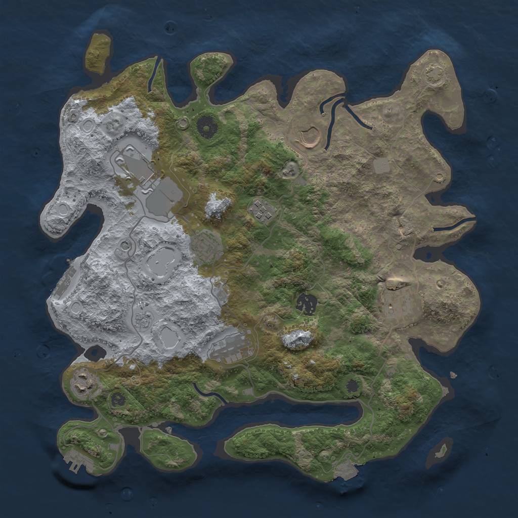 Rust Map: Procedural Map, Size: 3600, Seed: 23021082, 16 Monuments