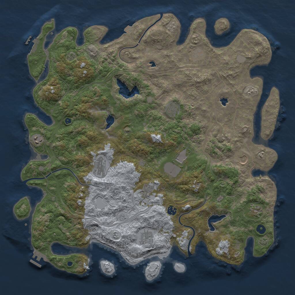 Rust Map: Procedural Map, Size: 4800, Seed: 2111274553, 17 Monuments