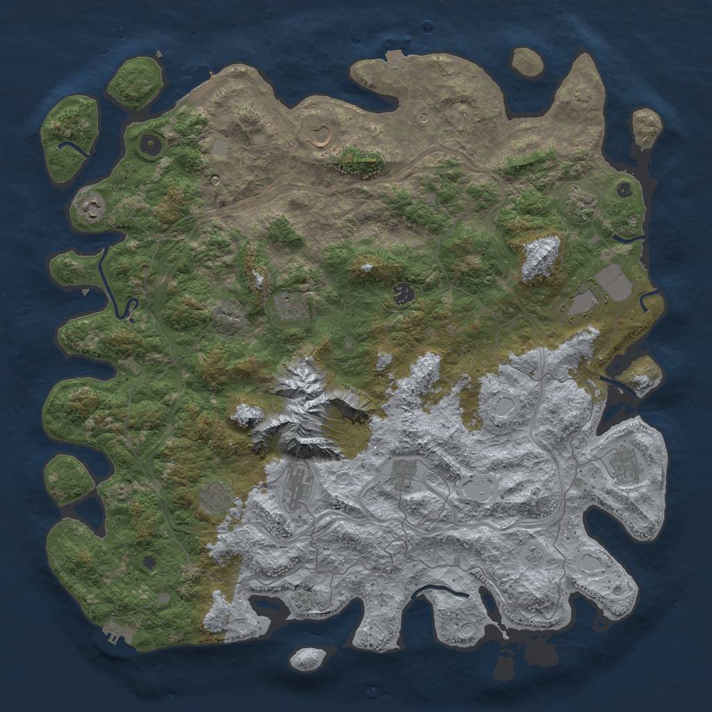 Rust Map: Procedural Map, Size: 5000, Seed: 544125625, 19 Monuments