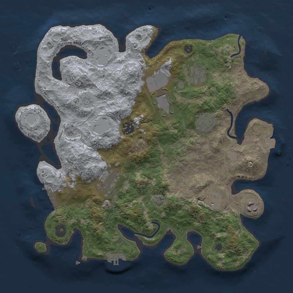 Rust Map: Procedural Map, Size: 3500, Seed: 3445634, 15 Monuments