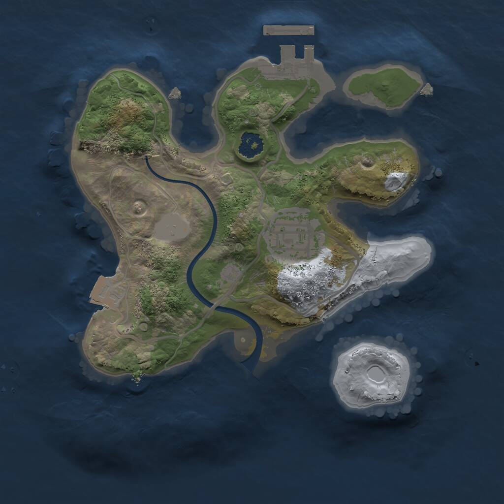 Rust Map: Procedural Map, Size: 2000, Seed: 548465154, 3 Monuments