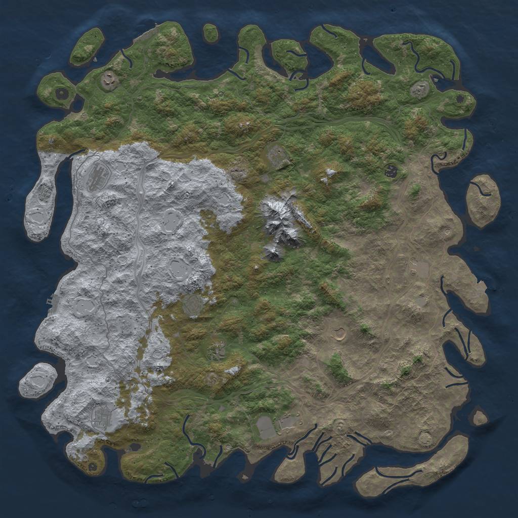 Rust Map: Procedural Map, Size: 6000, Seed: 256854, 19 Monuments