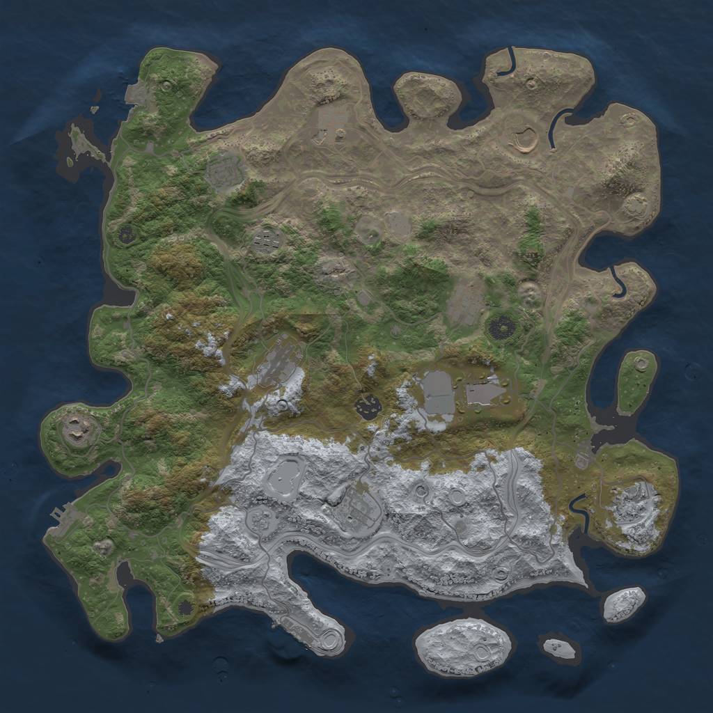 Rust Map: Procedural Map, Size: 4250, Seed: 206420619, 19 Monuments