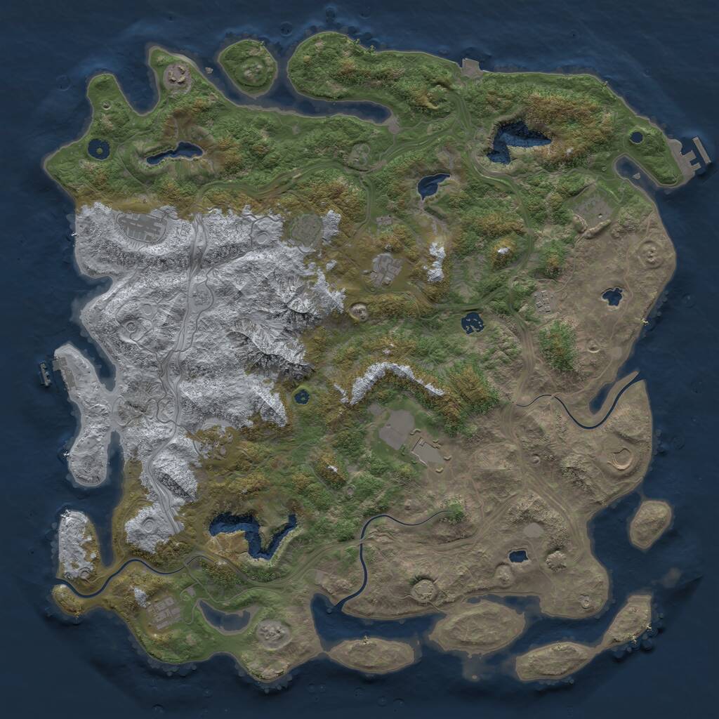 Rust Map: Procedural Map, Size: 5000, Seed: 6978, 17 Monuments