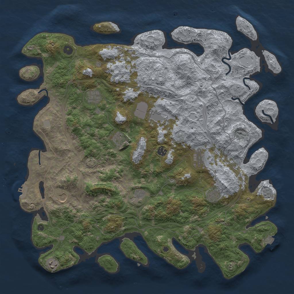 Rust Map: Procedural Map, Size: 4700, Seed: 5000, 17 Monuments