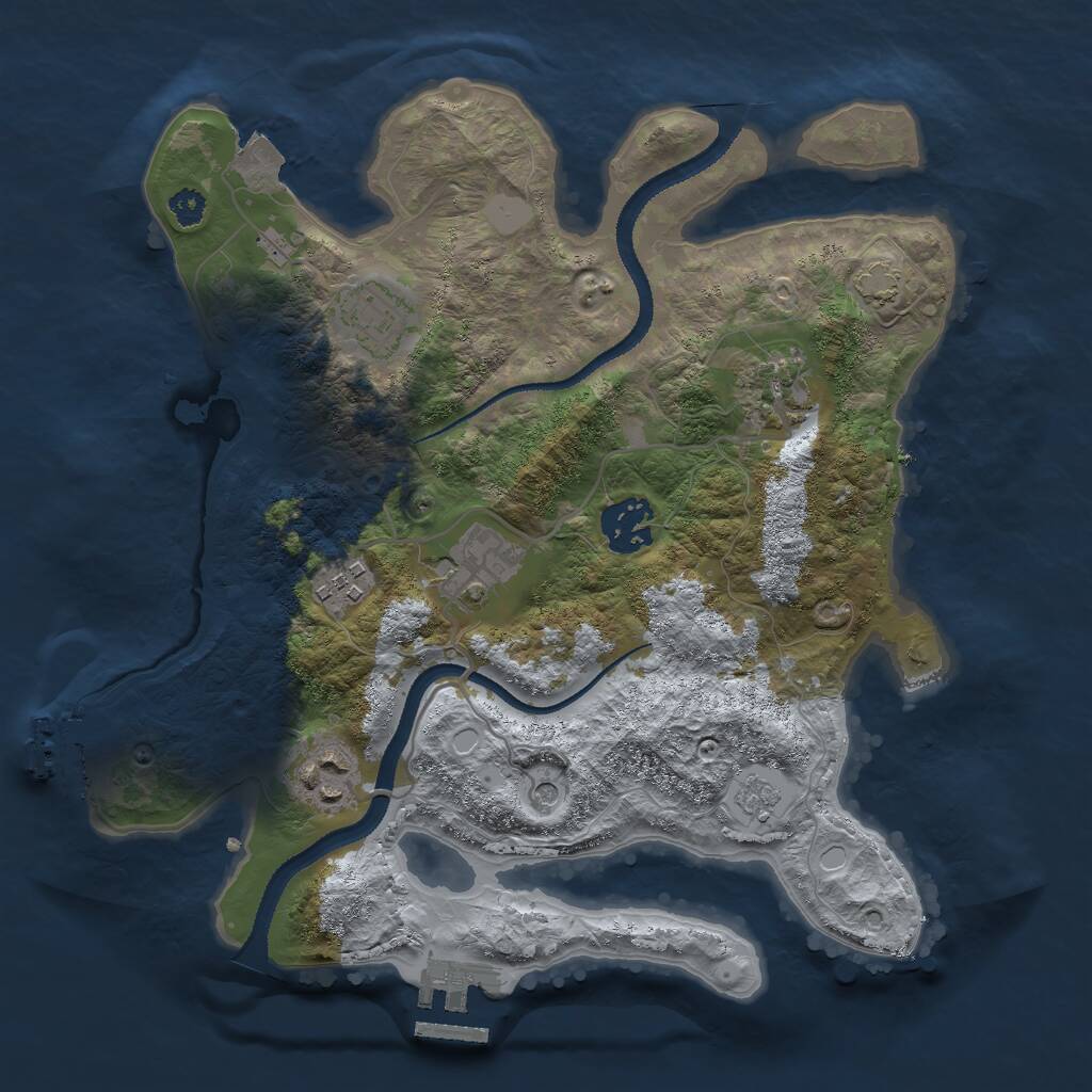 Rust Map: Procedural Map, Size: 3000, Seed: 88882, 12 Monuments