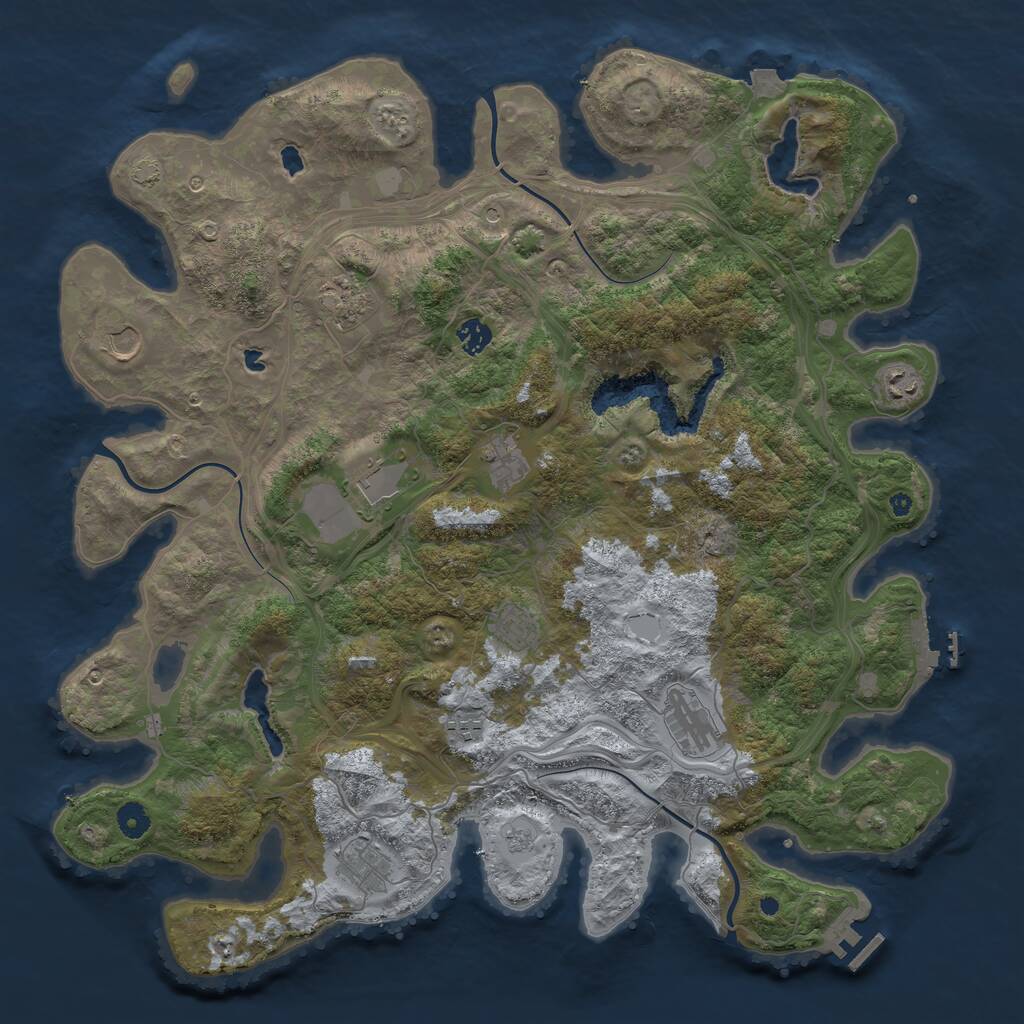 Rust Map: Procedural Map, Size: 4500, Seed: 531949769, 16 Monuments
