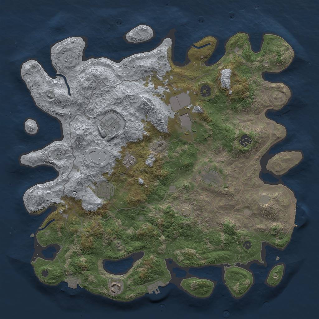 Rust Map: Procedural Map, Size: 4000, Seed: 111076265, 15 Monuments
