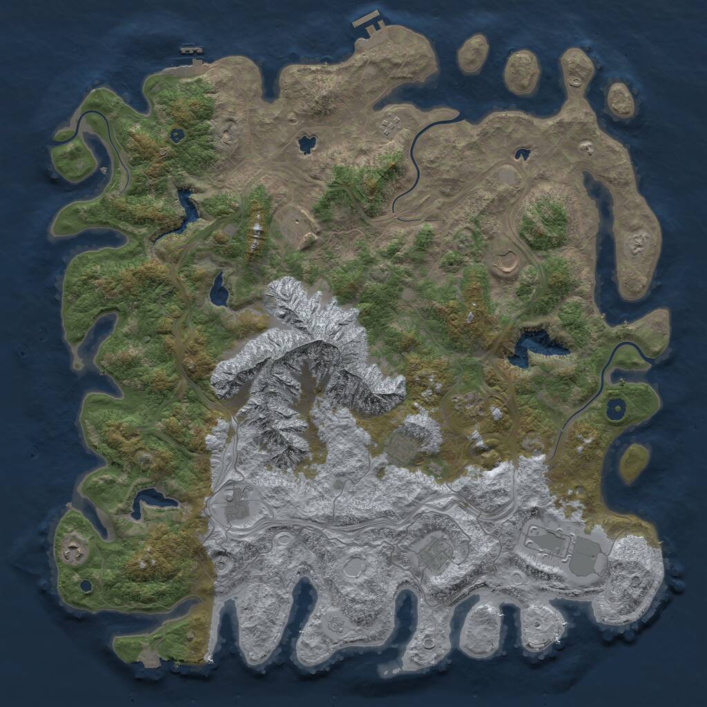 Rust Map: Procedural Map, Size: 5000, Seed: 2111969420, 15 Monuments