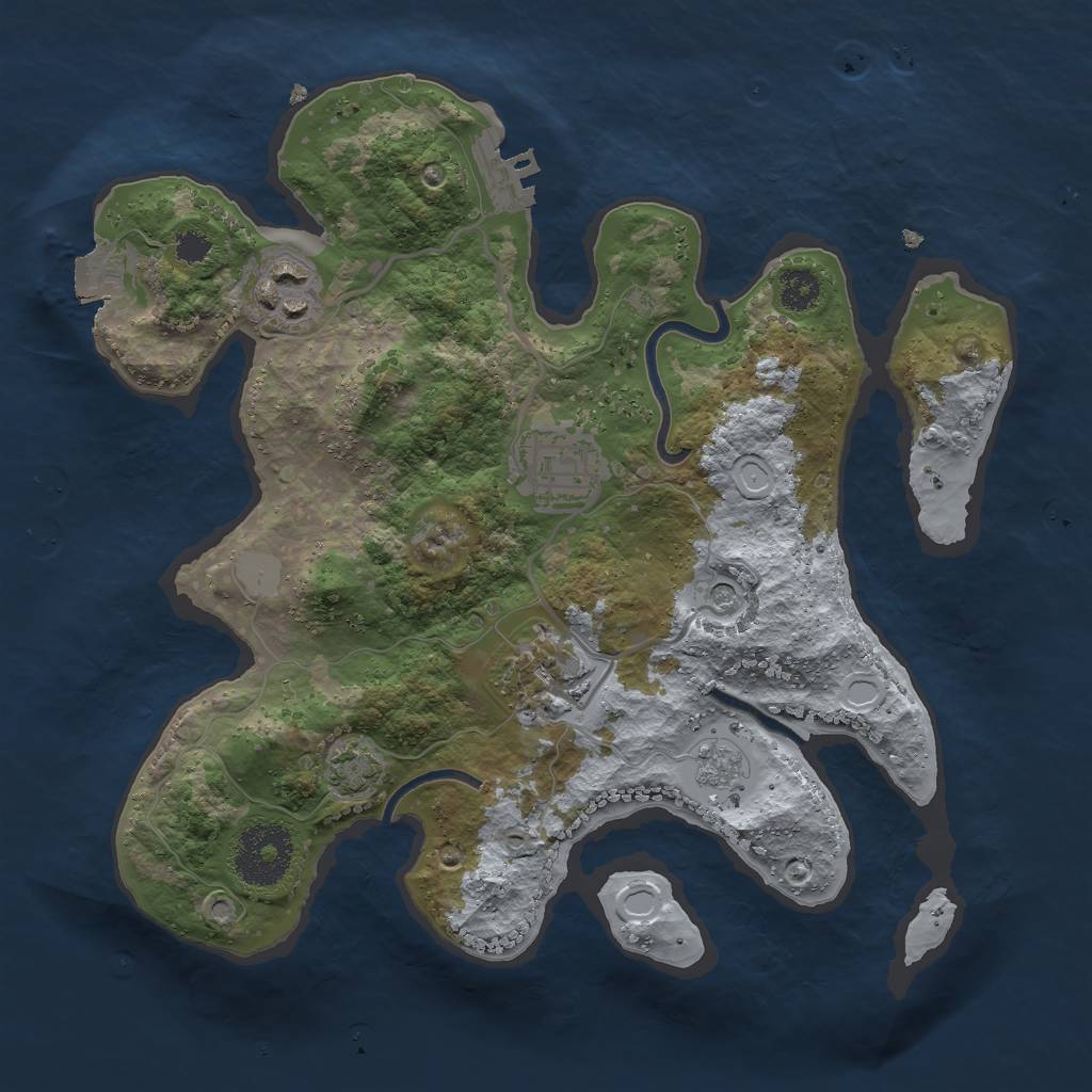 Rust Map: Procedural Map, Size: 2700, Seed: 314624, 10 Monuments