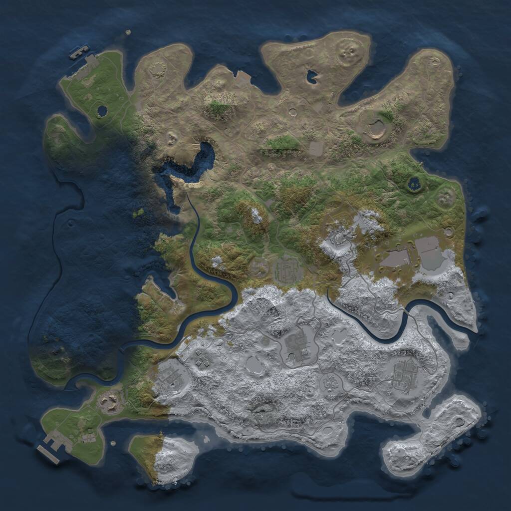 Rust Map: Procedural Map, Size: 4000, Seed: 14949225, 15 Monuments