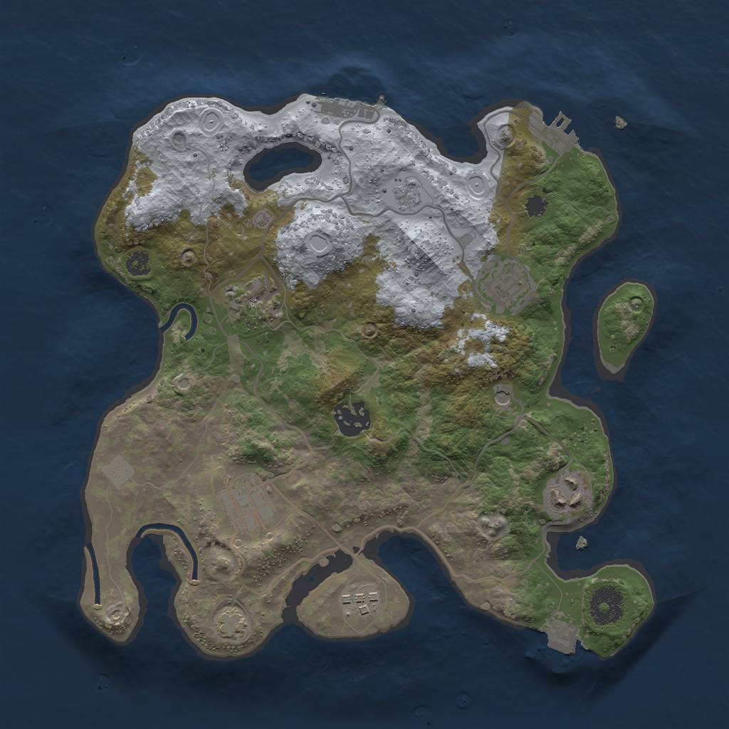 Rust Map: Procedural Map, Size: 3000, Seed: 12047, 14 Monuments