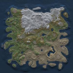 Thumbnail Rust Map: Procedural Map, Size: 4250, Seed: 595561772, 16 Monuments