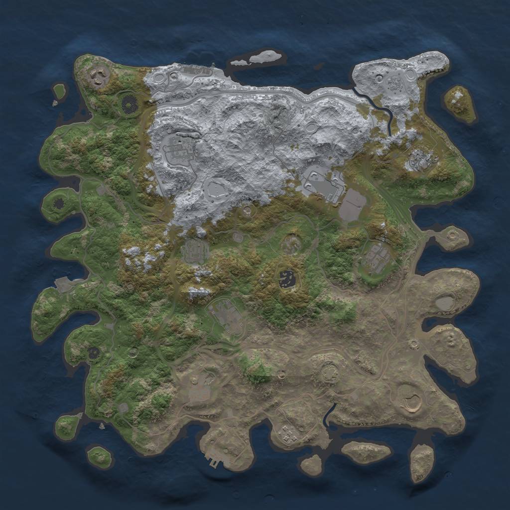 Rust Map: Procedural Map, Size: 4250, Seed: 595561772, 19 Monuments