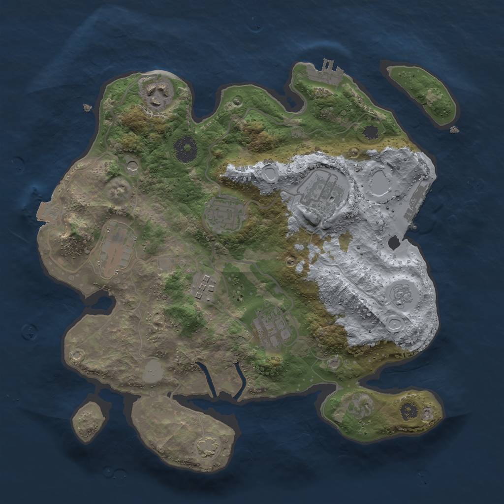 Rust Map: Procedural Map, Size: 3000, Seed: 394561, 14 Monuments
