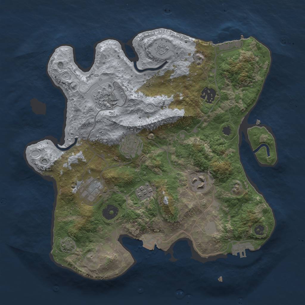 Rust Map: Procedural Map, Size: 3000, Seed: 3813, 13 Monuments