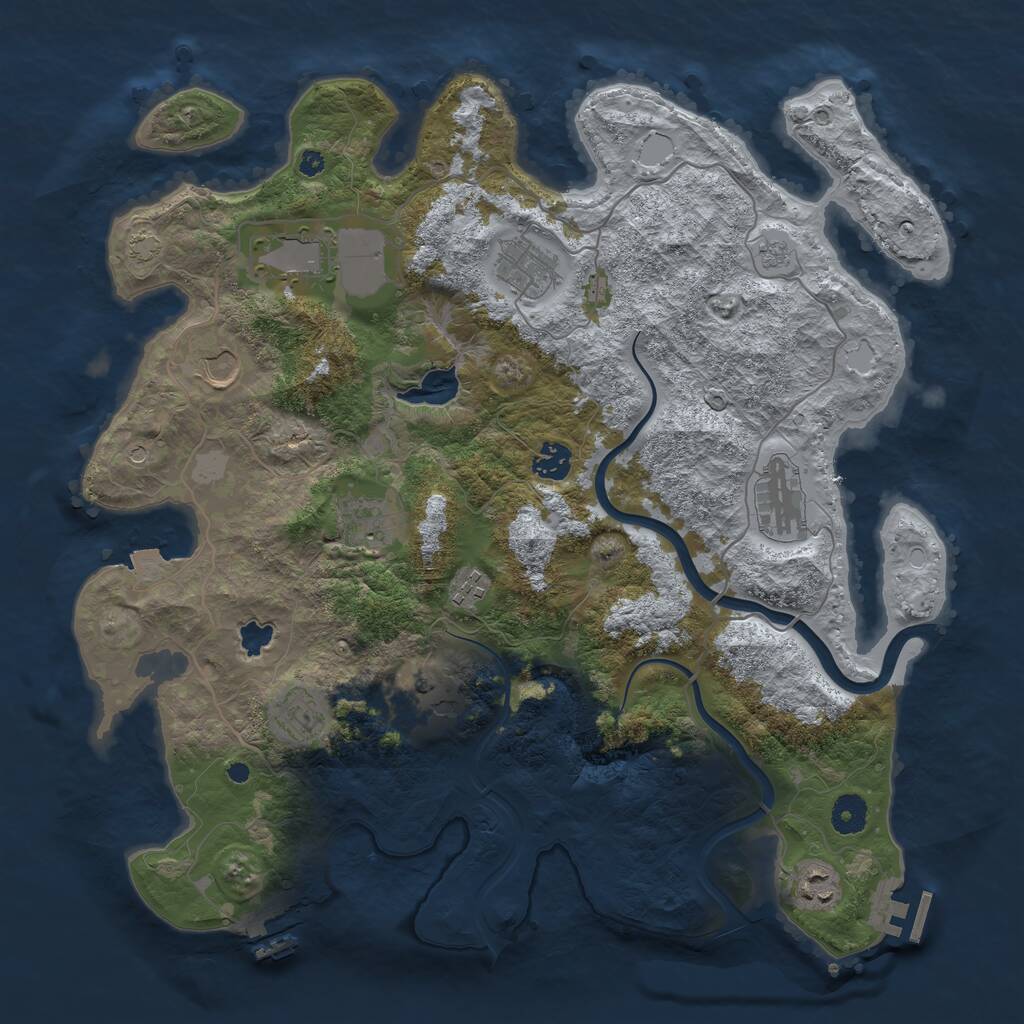Rust Map: Procedural Map, Size: 4000, Seed: 564693832, 16 Monuments