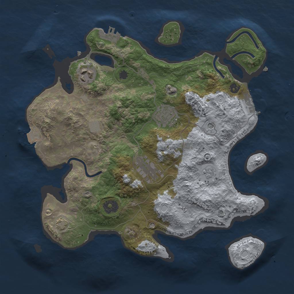 Rust Map: Procedural Map, Size: 3000, Seed: 11637, 11 Monuments