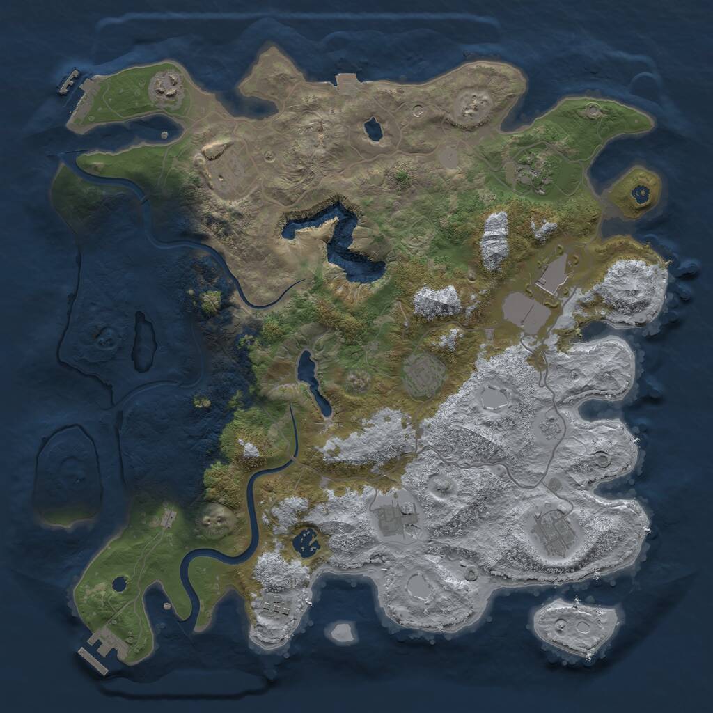 Rust Map: Procedural Map, Size: 4000, Seed: 2004198441, 15 Monuments