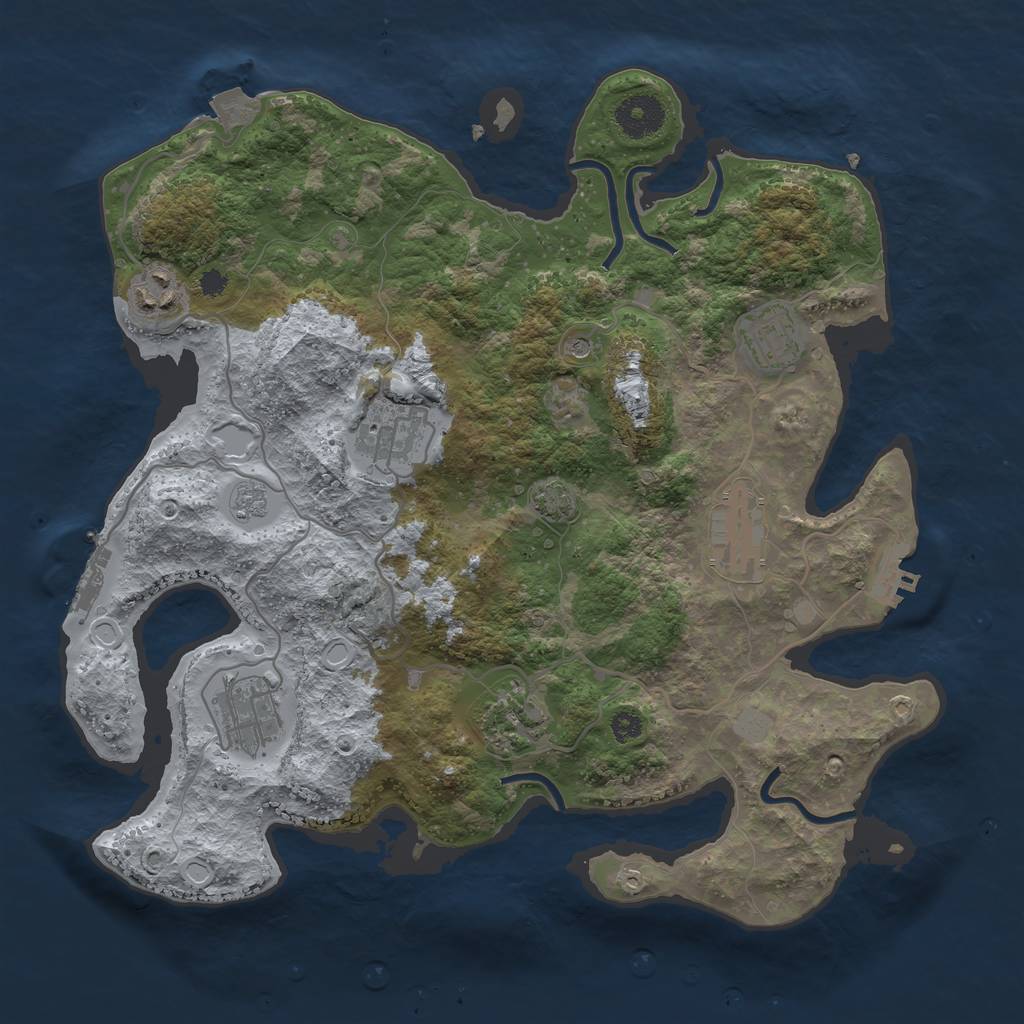 Rust Map: Procedural Map, Size: 3400, Seed: 50451816, 14 Monuments